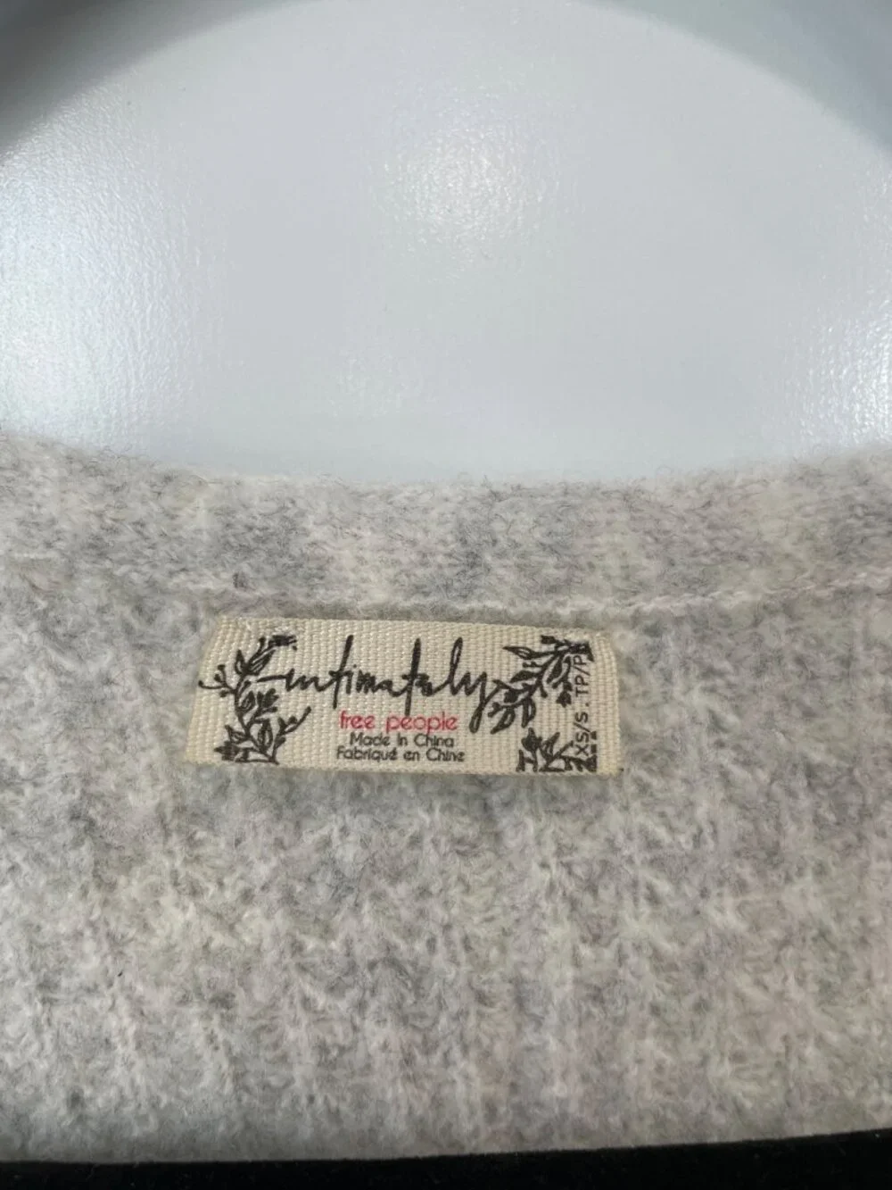 Free People Intimately Oversized Sweater XS Small Waffle Knit Heather Gray Comfy